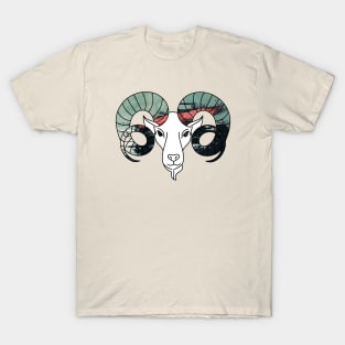 Glitchcore Aries Zodiac Goat Glitch Art T-Shirt